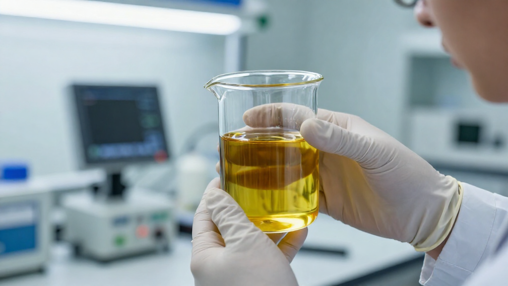 Техник проверяет уровень масла в газовом двигателе